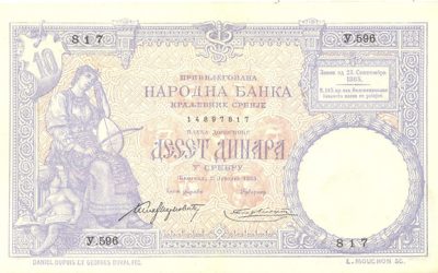 Novčanica Kraljevine Srbije od 10 dinara iz 1893. godine