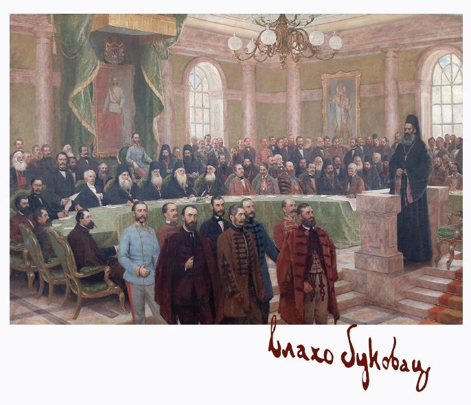 Припрема изложбе о слици „Благовештенски сабор у Сремским Карловцима 1861.“ Влаха Буковца